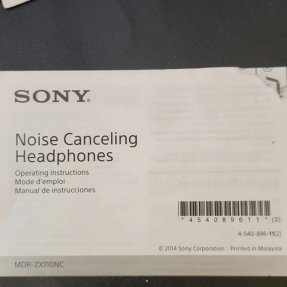 Sony Noise Canceling On-Ear Wired Headphones (MDRZX110NC)